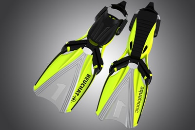 Buy yellow aquabionic fin with us or avail on rent | Scuba diving equipments and gear